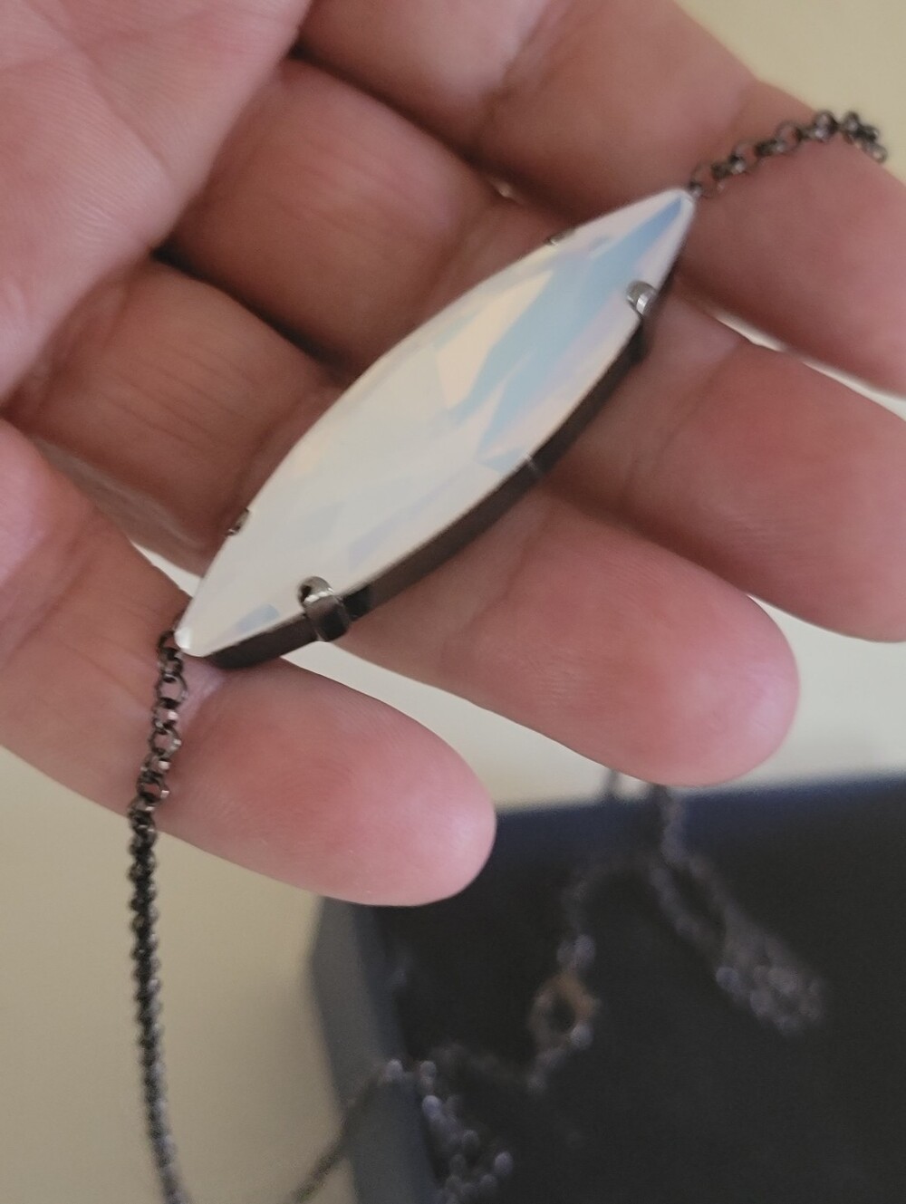 White Opal Crystal Necklace